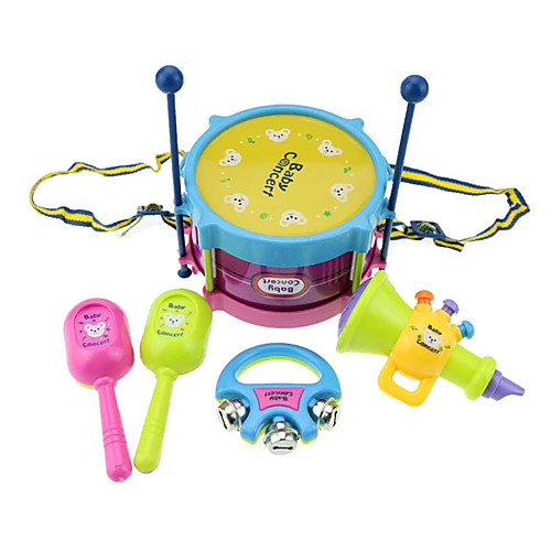 

5Pcs Children Drum Trumpet Toy Music Percussion Instrument Band Kit Early Learning Educational Toy Baby Kids Children Gift