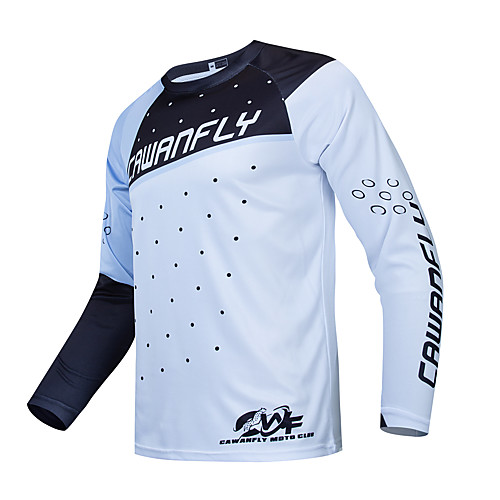 

CAWANFLY Men's Long Sleeve Downhill Jersey with Pants Dirt Bike Jersey Winter BlackWhite Novelty Funny Bike Tee Tshirt Jersey Top Mountain Bike MTB Road Bike Cycling Breathable Sports Clothing