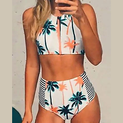 

Women's Tankini Swimwear Quick Dry Breathable Sleeveless 2 Piece - Swimming Surfing Water Sports Floral / Botanical Summer