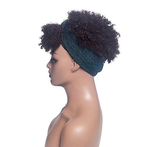 

amazon cross-border fashion turban wig with bangs fluffy short curly hair hood high temperature silk chemical fiber hood