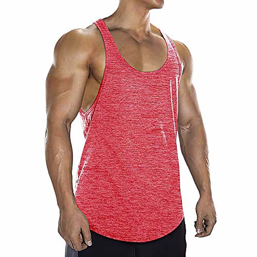 

men's gym tank tops stringer bodybuilding t-shirts 2cm shoulder (ma pink, xl)