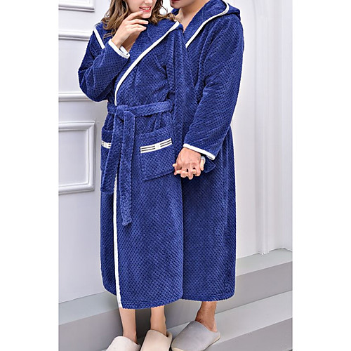 

Women's Lace up Robes Nightwear Solid Colored Black / Blushing Pink / Navy Blue M XL XXL