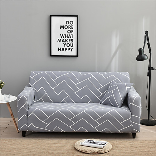 

Sofa Cover Stretch Slipcovers Contracted Print Dustproof Super Soft Fabric Couch Cover Fit for 1to 4 Cushion Couch and L Shape Sofa (You will Get 1 Throw Pillow Case as free Gift)