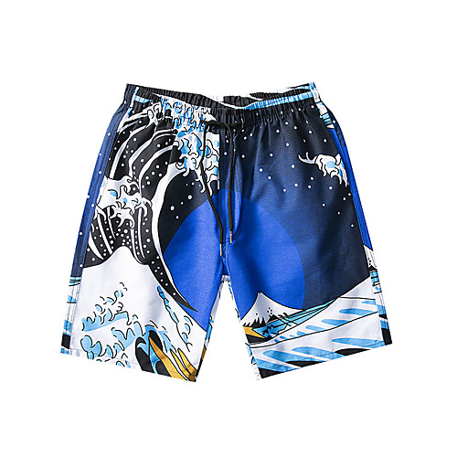 

Men's Swim Shorts Bottoms Breathable Quick Dry Drawstring - Swimming Diving Surfing Floral / Botanical Tie Dye Autumn / Fall Spring Summer / Micro-elastic