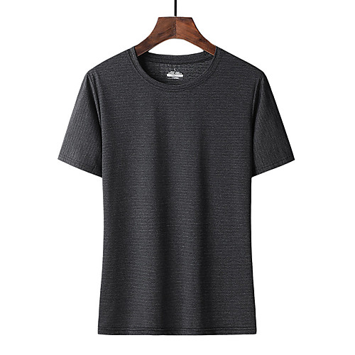 

Men's Hiking Tee shirt Short Sleeve Crew Neck Tee Tshirt Outdoor Ultra Light (UL) Quick Dry Breathable Comfortable Summer Nylon Solid Color Black Blue Dark Green Fishing Beach Camping / Hiking