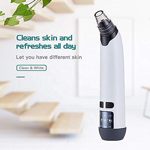 

blackhead remover vacuum suction face acne pore cleaner blackhead removal tool with 4 replaceable suction probes electric heating black dots remover white