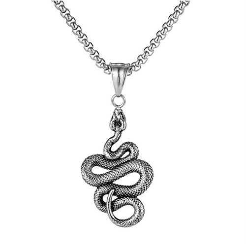 

Men's Pendant Necklace Classic Snake Fashion Titanium Steel Gold Silver 55 cm Necklace Jewelry 1pc For Anniversary Street Birthday Party Festival