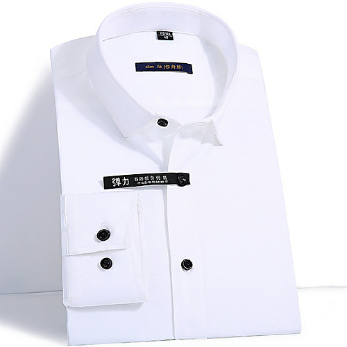 

Men's Shirt Solid Colored Button-Down Long Sleeve Casual Tops Business Casual Fashion White Black Blue