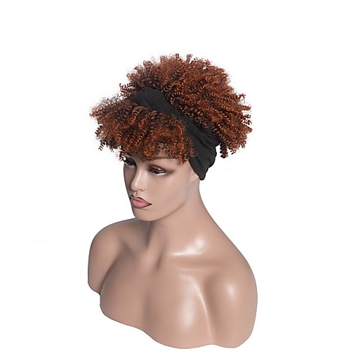 

the manufacturer specializes in turban wigs, african women's short curly hair with bangs, fluffy small curly short curly hair, chemical fiber headgear