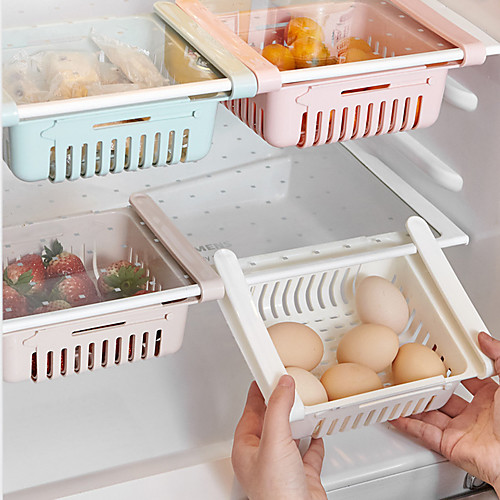 

Retractable Storage Box Set Kitchen Organizer Drain Basket Refrigerator Drawer Fridge Holder Storage Rack Vegetable Box Fruit Tray