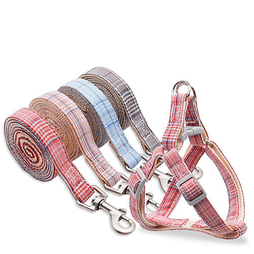 

Dog Cat Training Leash Dog Leash Pet Walking Leash Retractable Escape Proof With Anti-Slip Handle Outdoor Walking Plaid Nylon Small Dog Medium Dog Red Blue Pink Coffee