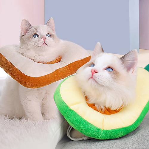 

Dog Cat Pet Cone Pet Recovery Collar Elizabeth circle Adjustable Stress Relieving Safety Anti-Bite Lick Wound Healing After Surgery Protective Walking Avocado Bread Shaped Cotton Small Dog White Pink