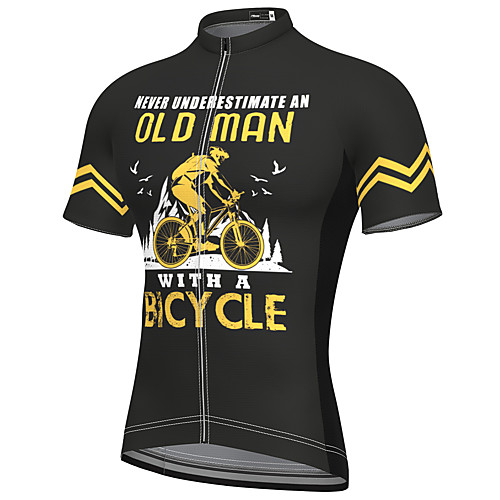 

21Grams Men's Short Sleeve Cycling Jersey Spandex Black Bike Top Mountain Bike MTB Road Bike Cycling Quick Dry Breathable Sports Clothing Apparel / Athleisure