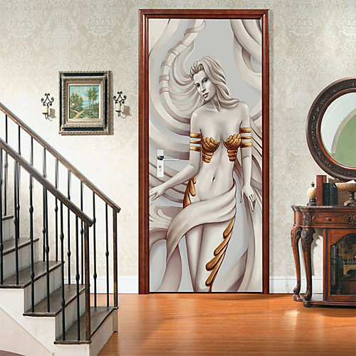 

2pcs Self-adhesive Creative Door Stickers Beauty Sculpture Living Room Diy Decoration Home Waterproof Wall Stickers
