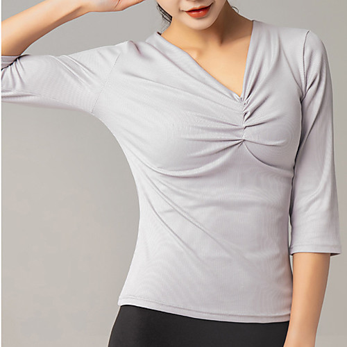 

Women's Tee / T-shirt Seamless Spandex Solid Color Sport Athleisure T Shirt Top 3/4 Length Sleeve Quick Dry Breathable Soft Comfortable Everyday Use Casual Daily Outdoor