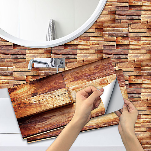 

Imitation Wood Grain Ceramic Tile Kitchen Bathroom Self-adhesive Paper Waterproof And Oil-proof Amber Wood Grain Sheet Self-adhesive Decorative Wall Sticker