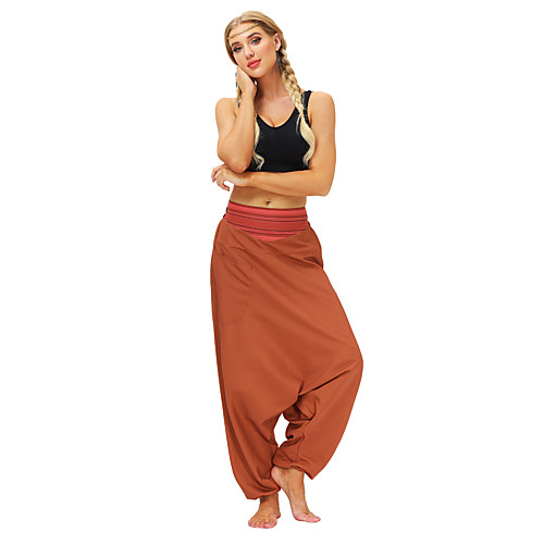 

Women's Men's Yoga Pants Harem Pocket Bloomers Bottoms Quick Dry Breathable Orange Yoga Fitness Gym Workout Sports Activewear / Casual / Athleisure