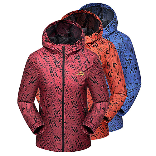 

Men's Hiking Jacket Hiking Windbreaker Outdoor Packable Waterproof Lightweight UV Sun Protection Outerwear Jacket Hoodie Fishing Climbing Camping / Hiking / Caving Male Royal Blue Male orange Male