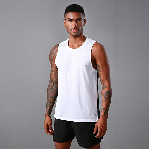 

Men's Tank Top Tee / T-shirt Patchwork Reflective Strip Crew Neck Color Block Sport Athleisure Top Sleeveless Breathable Quick Dry Moisture Wicking Soft Comfortable Exercise & Fitness Running