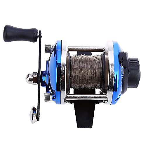 

noyix mini casting fishing reel with fishing line 0.2mm for freshwater saltwater right hand