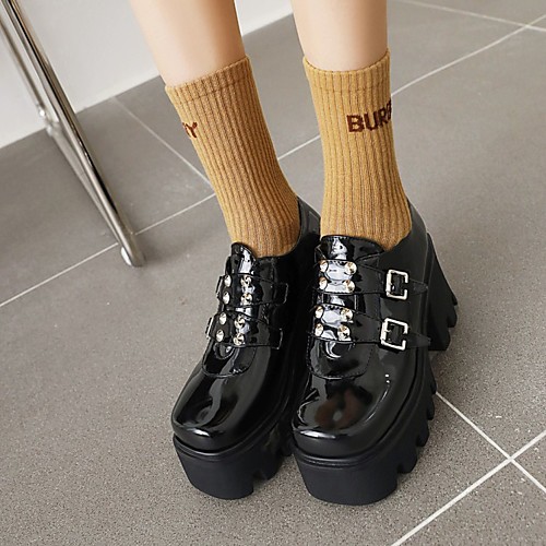 

Women's Lolita Shoes Platform Round Toe PU Synthetics Black
