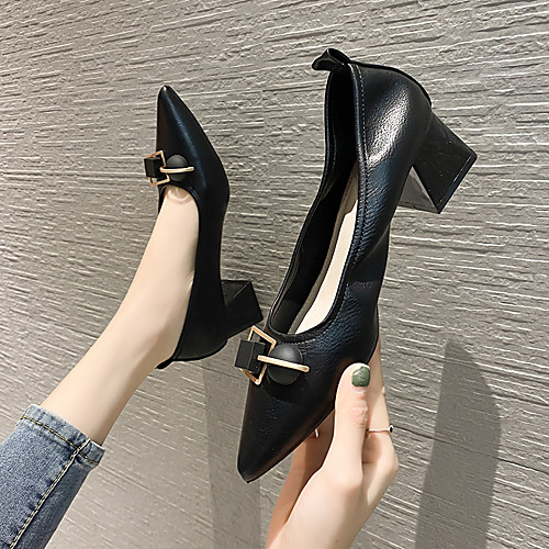 

Women's Heels Pumps PU Solid Colored White Black