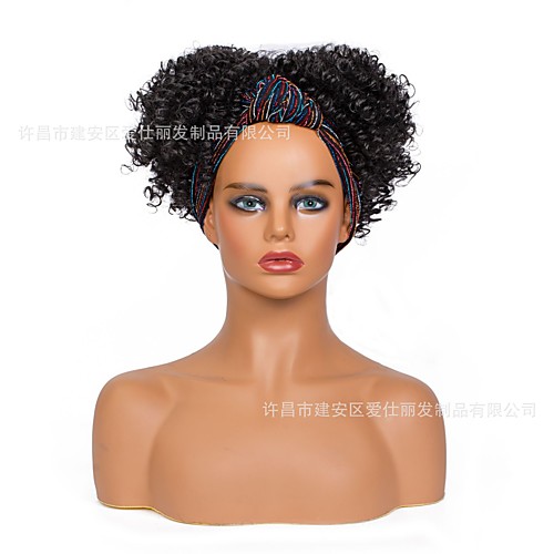 

european, american and african women's headband wigs foreign trade cross-border source manufacturers headband wig chemical fiber headgear