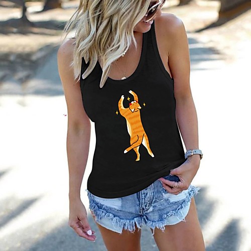 

Women's Yoga Top Racerback Fashion White Black Gray Cotton Fitness Gym Workout Running Tank Top T Shirt Sport Activewear Moisture Wicking Quick Dry Lightweight Breathable High Elasticity