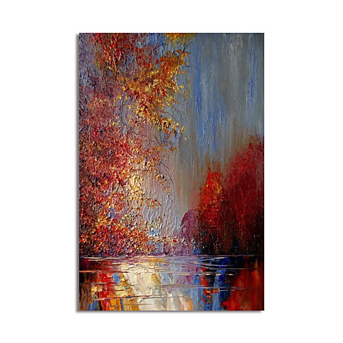 

Oil Painting Hand Painted Abstract Landscape Canvas Painting Comtemporary Simple Modern Stretched Canvas Ready to Hang