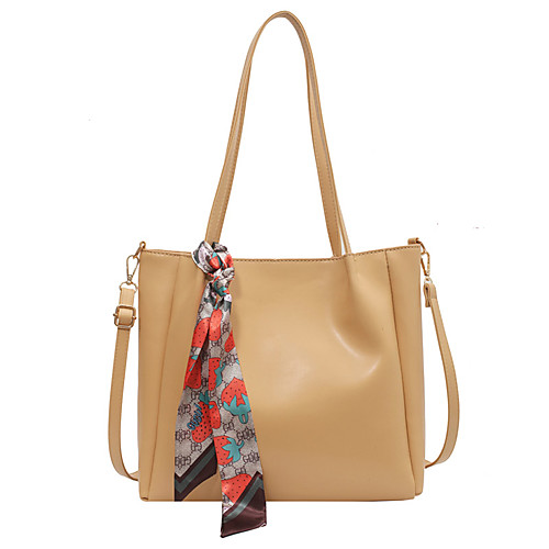 

Women's Bags PU Leather Tote Date Office & Career 2021 Handbags Black Yellow Khaki Beige