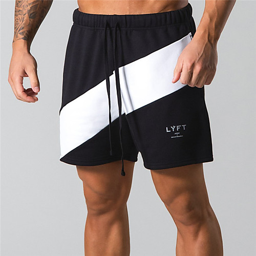 

Men's Casual / Sporty Athleisure Breathable Sports Daily Beach Chinos Shorts Pants Letter Short Drawstring Elastic Waist Black with letters Beige With Letters Sky Blue With Letters Gray With Letters