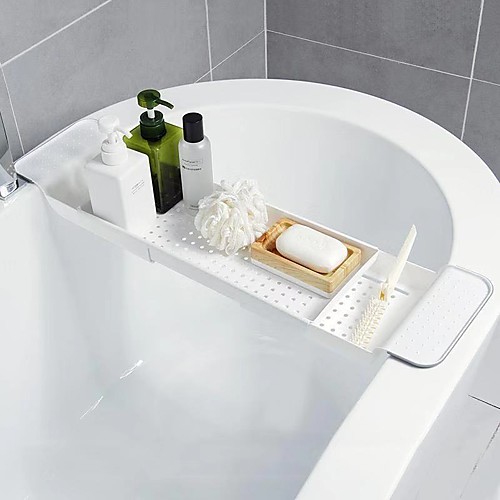 

Retractable shelf plastic bathtub storage rack bathroom drain rack bathtub tray kitchen bathroom organizer storage accessories