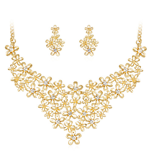 

Women's Jewelry Set Bridal Jewelry Sets 3D Flower Precious Fashion Gold Plated Earrings Jewelry Gold For Christmas Wedding Party Evening Gift Formal 1 set