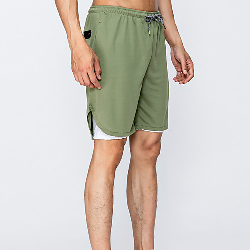 

Men's Jogger Shorts 2 in 1 Liner Drawstring Spandex Solid Color Sport Athleisure Shorts Bottoms Breathable Quick Dry Moisture Wicking Soft Comfortable Exercise & Fitness Running Everyday Use Casual