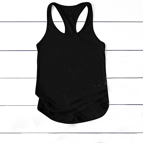 

Women's Yoga Top Racerback Solid Color White Black Gray Cotton Fitness Gym Workout Running Tank Top T Shirt Sport Activewear Moisture Wicking Quick Dry Lightweight Breathable High Elasticity