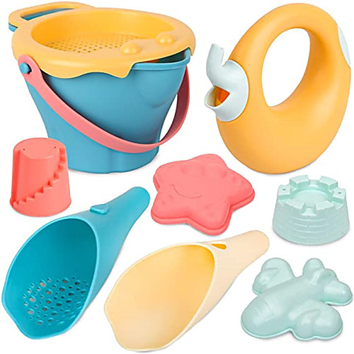 

8pcs Sand Molds Watering Can and Bucket Beach Outdoor Games Sandbox Toys