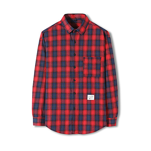 

Men's Shirt Plaid Button-Down Long Sleeve Casual Tops Casual Fashion Comfortable Red Yellow Dark Green