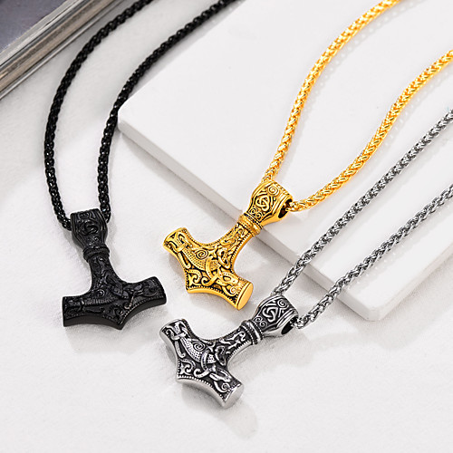 

Women's Men's Pendant Necklace Necklace Retro Vintage Titanium Steel Black Gold Silver 555 cm Necklace Jewelry 1pc For Gift Birthday Party Festival / Charm Necklace