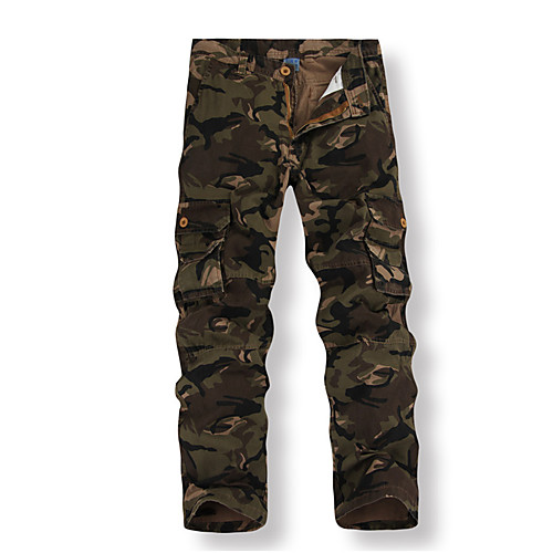 

Men's Hiking Pants Trousers Hunting Pants Tactical Cargo Pants Dust Proof Quick Dry Breathable Wearproof Fall Spring Camo / Camouflage Cotton for White Yellow Grey S M L XL XXL