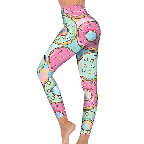 

21Grams Women's High Waist Yoga Pants Cropped Leggings Tummy Control Butt Lift Breathable Pink Fitness Gym Workout Running Sports Activewear High Elasticity