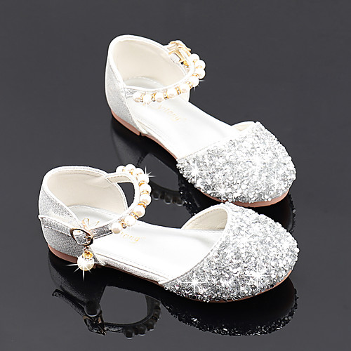 

Girls' Flats Flower Girl Shoes Princess Shoes School Shoes Rubber PU Little Kids(4-7ys) Big Kids(7years ) Daily Party & Evening Walking Shoes Rhinestone Sparkling Glitter Buckle Pink Gold Silver