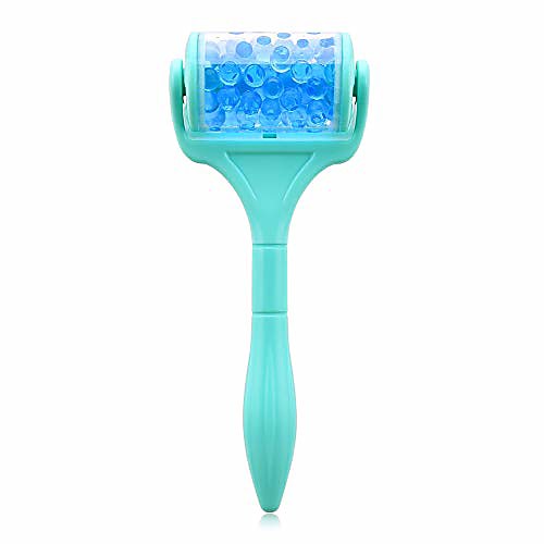 

ice roller for face eye, puffiness, migraine, pain relief and minor injury, anti-wrinkles massager skin care products cyan