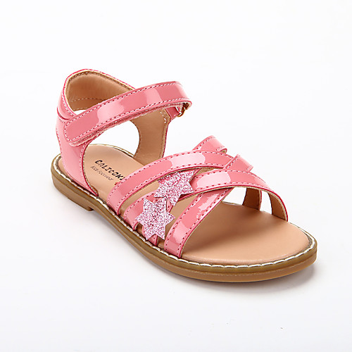

Girls' Sandals Roman Shoes PU Lace up Little Kids(4-7ys) Daily Home Buckle Sequin Pink Summer