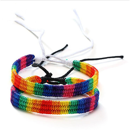 

Friendship Bracelet Braided Rainbow Stylish Alloy Bracelet Jewelry White / Rainbow For Anniversary Date Birthday Festival