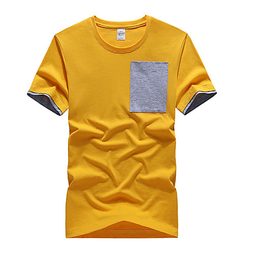 

Men's T shirt Hiking Tee shirt Short Sleeve Tee Tshirt Top Outdoor Quick Dry Lightweight Breathable Sweat wicking Autumn / Fall Spring POLY Elastane White Black Yellow Fishing Climbing Running