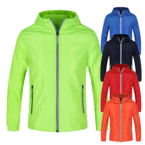 

Women's Men's Hoodie Jacket Hiking Jacket Hiking Windbreaker Outdoor Lightweight Windproof Breathable Quick Dry Jacket Top Fishing Climbing Camping / Hiking / Caving Sapphire fluorescent green orange