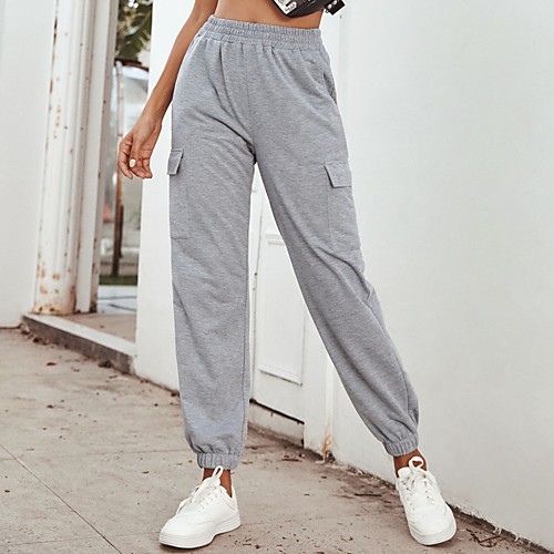 

Women's Sweatpants Jogger Pants Side Pockets Elastic Waistband Solid Color Sport Athleisure Pants Pants / Trousers Bottoms Moisture Wicking Breathable Soft Comfortable Everyday Use Casual Daily