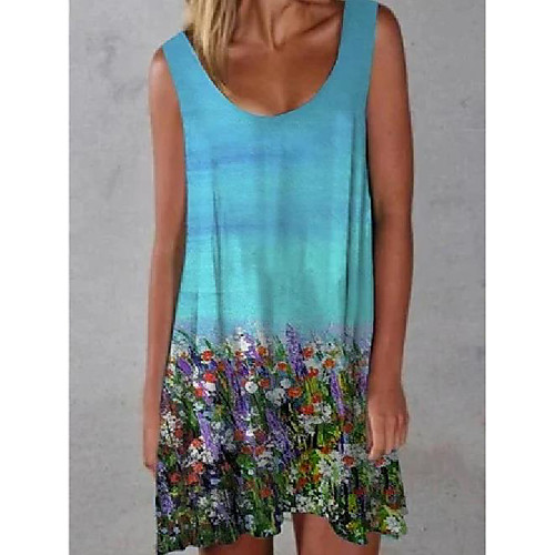

2021 amazon independent station ebay temperament commuter quality printed sling type women's sleeveless dress