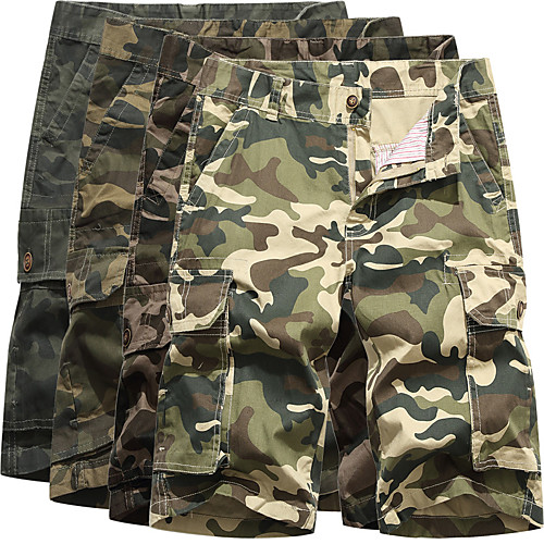 

Men's Hiking Shorts Hiking Cargo Shorts Tactical Shorts Ventilation Multi-Pockets Quick Dry Breathable Spring Summer Camo / Camouflage Cotton Bottoms for Hunting Fishing Casual Army Green Dark Green