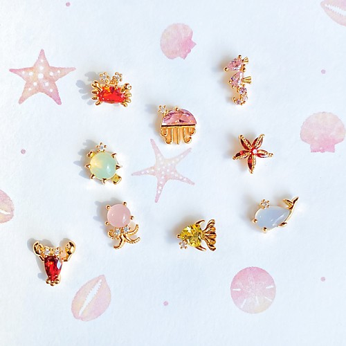 

marine series earrings seabed small animal jewelry real gold-plated zircon cute earrings